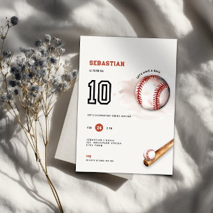 Verjaardagsuitnodiging 10 jaar Baseball Kids Party Kaart