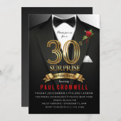 Verjaardagsuitnodiging 30e verjaardag in smoking kaart (Voorkant / Achterkant)