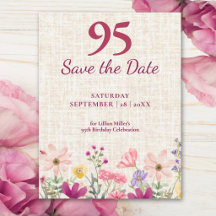Verjaardagsuitnodiging 95ste verjaardag Elegante R