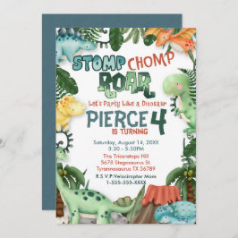 Verjaardagsuitnodiging als een dinosaurus kaart