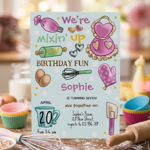 Verjaardagsuitnodiging bakfeest kaart