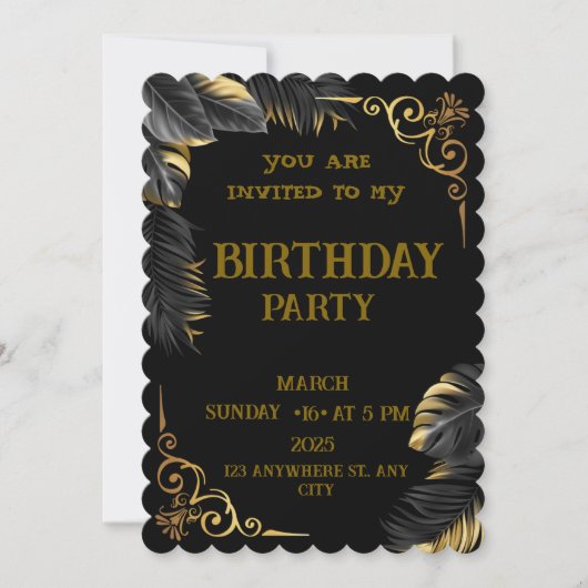 Verjaardagsuitnodiging - Bewerkbare Digitale Kaart (Voorkant)