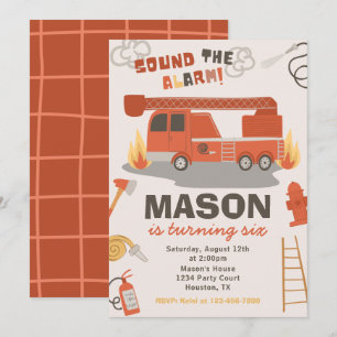 Verjaardagsuitnodiging brandweerwagen   Brandverja Kaart