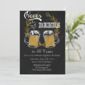 Verjaardagsuitnodiging Cheers and Beers Kaart (Staand voorkant)