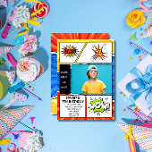 Verjaardagsuitnodiging Comic Book Stijl Pop Art Kaart