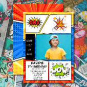 Verjaardagsuitnodiging Comic Book Style Pop Art Kaart