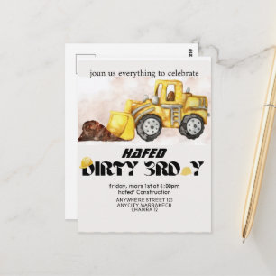 Verjaardagsuitnodiging constructie verjaardag edit briefkaart