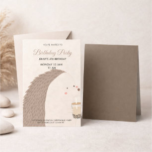 Verjaardagsuitnodiging Cute Hedgehog RSVP Kaartje