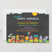 Verjaardagsuitnodiging dierentuin kaart (Voorkant)