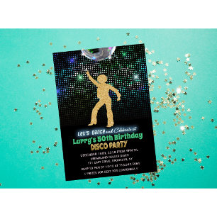 VERJAARDAGSUITNODIGING DISCO FEest - voor elke lee Kaart