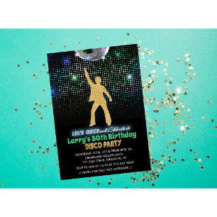 VERJAARDAGSUITNODIGING DISCO FEest - voor elke lee Kaart