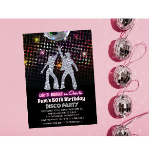 VERJAARDAGSUITNODIGING DISCO FEest - voor elke lee Kaart