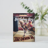 Verjaardagsuitnodiging Excentrische Kip Danst Briefkaart (Staand voorkant)