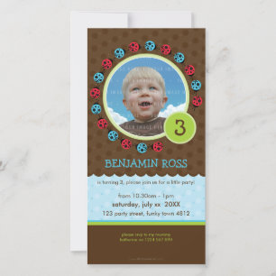 VERJAARDAGSUITNODIGING FOTOCARD :: lieveheersbeest