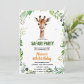 Verjaardagsuitnodiging giraffe baby shower kaart (Staand voorkant)