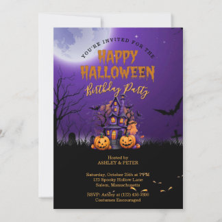 Verjaardagsuitnodiging Halloween-feest Kaart