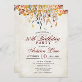 VERJAARDAGSUITNODIGING HERFSTBLADEREN - ELKE LEEFT KAART (Voorkant / Achterkant)