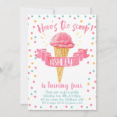 Verjaardagsuitnodiging Hier is de Scoop Ice-Cream Kaart (Voorkant)