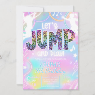 Verjaardagsuitnodiging Jump Party Meisjes Trampoli Kaart