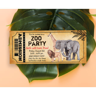 VERJAARDAGSUITNODIGING Jungle Feest in de Dierentu Kaart