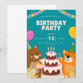 verjaardagsuitnodiging kaart (Voorkant / Achterkant)