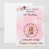 Verjaardagsuitnodiging Kaart (Voorkant / Achterkant)