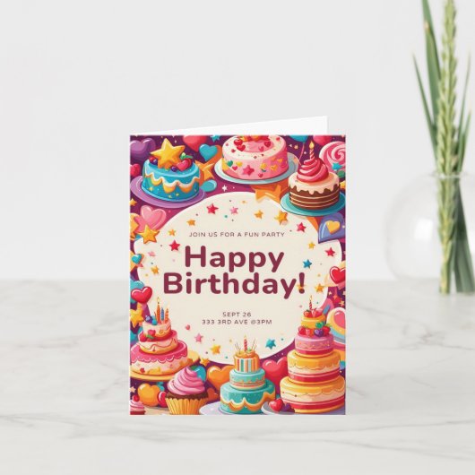 VERJAARDAGSUITNODIGING KAART (Voorkant)