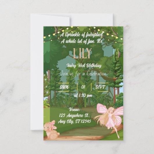 verjaardagsuitnodiging kaart (Voorkant)