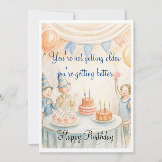 Verjaardagsuitnodiging Kaart (Voorkant)