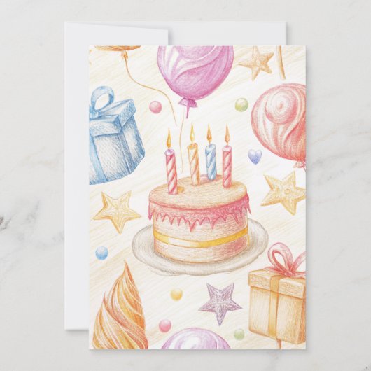 Verjaardagsuitnodiging Kaart (Achterkant)