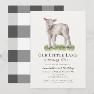 Verjaardagsuitnodiging Little Lamb Kids Kaart