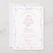 Verjaardagsuitnodiging met fantasierijk kader met  save the date (Voorkant)