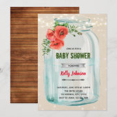 Verjaardagsuitnodiging met klaproos besproeiing kaart (Voorkant / Achterkant)