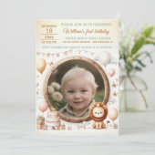 Verjaardagsuitnodiging met leeuwenwelp Lijst voor Kaart (Staand voorkant)