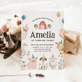 Verjaardagsuitnodiging met Mooie Boerderijdieren Kaart