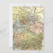 Verjaardagsuitnodiging met reisthema kaart (Achterkant)