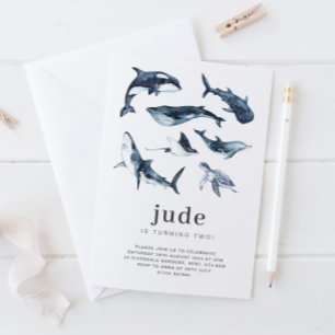 Verjaardagsuitnodiging Oceandieren Kaart