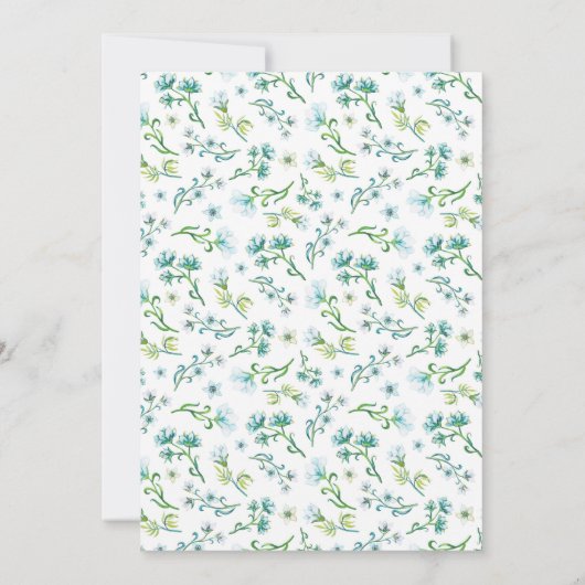 Verjaardagsuitnodiging Olifantje, Boho Bloemen Kaart (Achterkant)