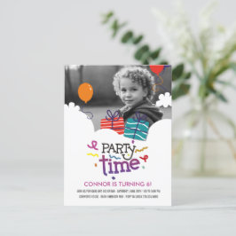 Verjaardagsuitnodiging 'Party Time Foto' Briefkaart