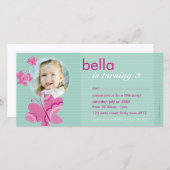 VERJAARDAGSUITNODIGING PHOTOCARD :: flutterbybutte (Voorkant / Achterkant)