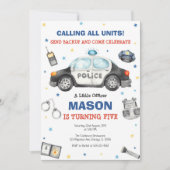 Verjaardagsuitnodiging politie Politiefeest Kaart (Voorkant)