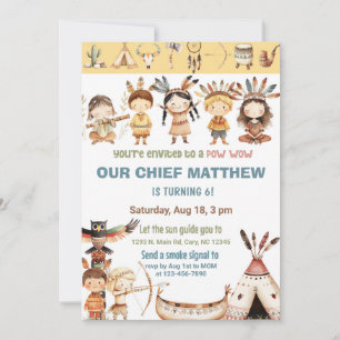 Verjaardagsuitnodiging Pow Wow Native American Ind Kaart