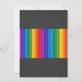 Verjaardagsuitnodiging regenboog bowlen kaart (Achterkant)