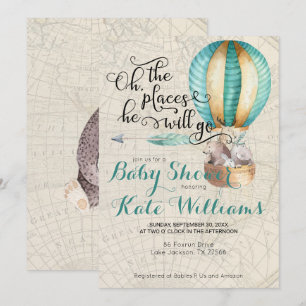 Verjaardagsuitnodiging Reizen Thema Baby Shower Kaart