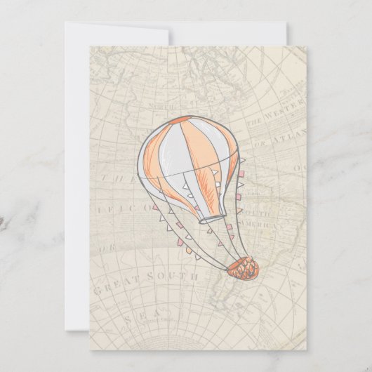 Verjaardagsuitnodiging Reizen Thema Babyfeestje Kaart (Achterkant)