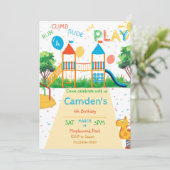 Verjaardagsuitnodiging Speelplaats Kaart (Staand voorkant)