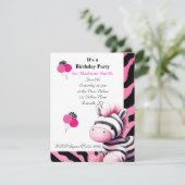 Verjaardagsuitnodiging Sweet Zebra Kaart (Staand voorkant)