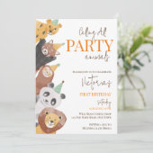 Verjaardagsuitnodiging template voor feestdieren kaart (Staand voorkant)