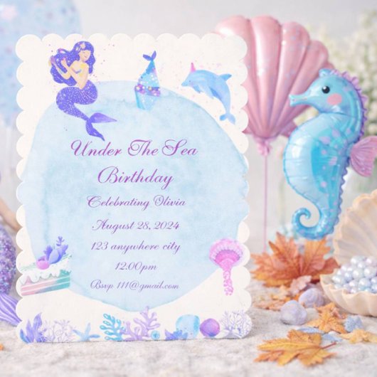VERJAARDAGSUITNODIGING UNDER THE SEA KAART