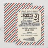 Verjaardagsuitnodiging Vintage Uitnodigt Kaart (Voorkant / Achterkant)